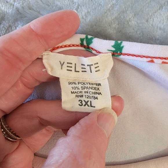 Yelete Women's Faire Isle Print Reindeer Holiday Microfiber Tunic Top Dress 3XL - Picture 6 of 10